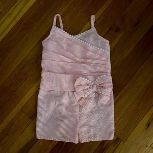 Maggie&Zoe Pink seersucker romper 3t